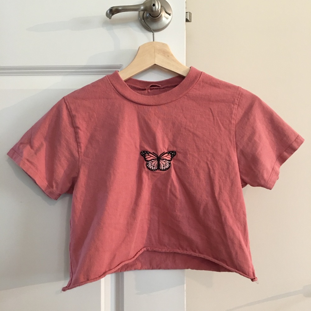 John Galt/Brandy Melville Butterfly Crop Top